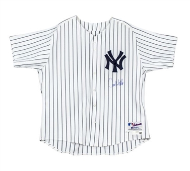 David Wells 2002 New York Yankees Game Worn and Signed Home Jersey